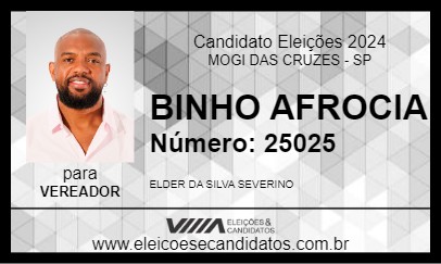 Candidato BINHO AFROCIA 2024 - MOGI DAS CRUZES - Eleições