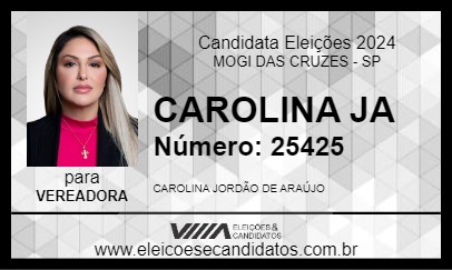 Candidato CAROLINA JA 2024 - MOGI DAS CRUZES - Eleições