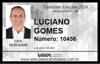 Candidato LUCIANO GOMES 2024 - ARAÇATUBA - Eleições