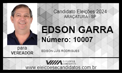 Candidato EDSON GARRA 2024 - ARAÇATUBA - Eleições