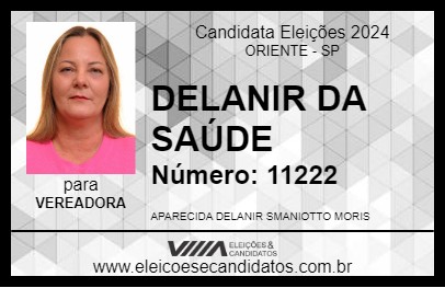 Candidato DELANIR DA SAÚDE 2024 - ORIENTE - Eleições