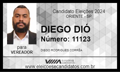 Candidato DIEGO DIÓ 2024 - ORIENTE - Eleições