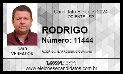 Candidato RODRIGO 2024 - ORIENTE - Eleições