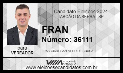 Candidato FRAN 2024 - TABOÃO DA SERRA - Eleições