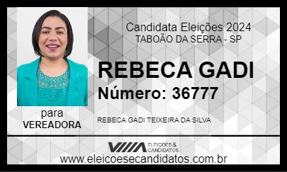 Candidato REBECA GADI 2024 - TABOÃO DA SERRA - Eleições