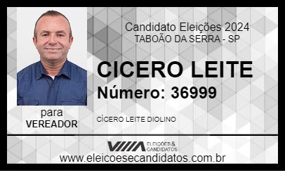 Candidato CICERO LEITE 2024 - TABOÃO DA SERRA - Eleições