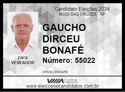 Candidato GAUCHO DIRCEU BONAFÉ 2024 - MOGI DAS CRUZES - Eleições