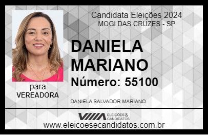 Candidato DANIELA MARIANO 2024 - MOGI DAS CRUZES - Eleições