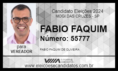 Candidato FABIO FAQUIM 2024 - MOGI DAS CRUZES - Eleições