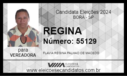 Candidato REGINA 2024 - BORÁ - Eleições