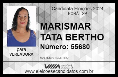 Candidato MARISMAR TATA BERTHO 2024 - BORÁ - Eleições