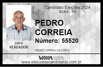 Candidato PEDRO CORREIA 2024 - BORÁ - Eleições