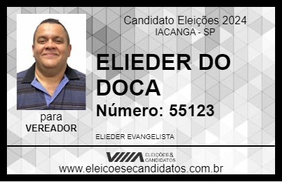 Candidato ELIEDER DO DOCA 2024 - IACANGA - Eleições