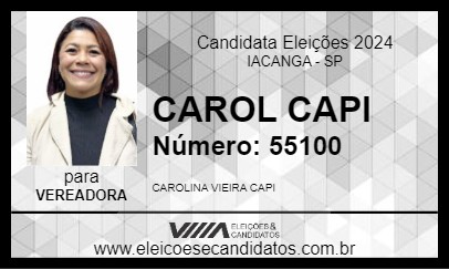 Candidato CAROL CAPI 2024 - IACANGA - Eleições