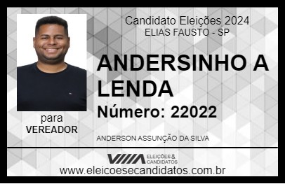 Candidato ANDERSINHO A LENDA 2024 - ELIAS FAUSTO - Eleições