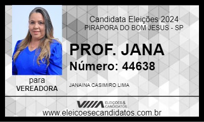 Candidato PROF. JANA 2024 - PIRAPORA DO BOM JESUS - Eleições