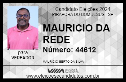 Candidato MAURICIO DA REDE 2024 - PIRAPORA DO BOM JESUS - Eleições