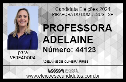 Candidato PROFESSORA ADELAINE 2024 - PIRAPORA DO BOM JESUS - Eleições