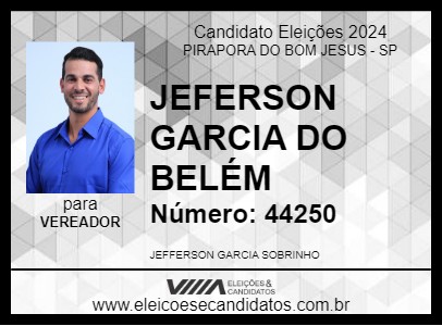 Candidato JEFERSON GARCIA DO BELÉM 2024 - PIRAPORA DO BOM JESUS - Eleições