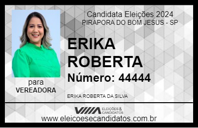 Candidato ERIKA ROBERTA 2024 - PIRAPORA DO BOM JESUS - Eleições