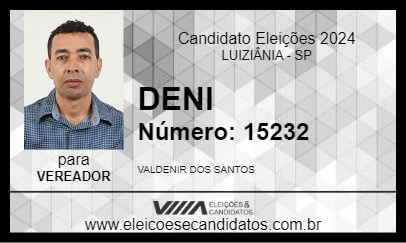 Candidato DENI 2024 - LUIZIÂNIA - Eleições