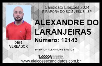 Candidato ALEXANDRE DO LARANJEIRAS 2024 - PIRAPORA DO BOM JESUS - Eleições