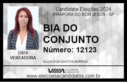 Candidato BIA DO CONJUNTO 2024 - PIRAPORA DO BOM JESUS - Eleições