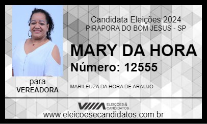 Candidato MARY DA HORA 2024 - PIRAPORA DO BOM JESUS - Eleições