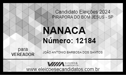 Candidato NANACA 2024 - PIRAPORA DO BOM JESUS - Eleições