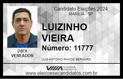 Candidato LUIZINHO VIEIRA 2024 - MARÍLIA - Eleições