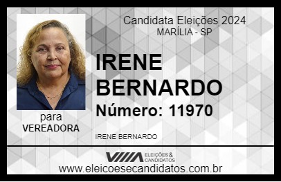 Candidato IRENE BERNARDO 2024 - MARÍLIA - Eleições