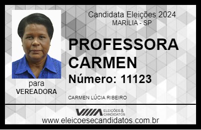 Candidato PROFESSORA CARMEN 2024 - MARÍLIA - Eleições