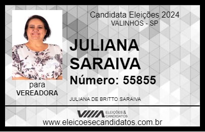 Candidato JULIANA SARAIVA 2024 - VALINHOS - Eleições