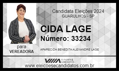 Candidato CIDA LAGE 2024 - GUARULHOS - Eleições