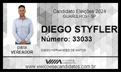 Candidato DIEGO STYFLER 2024 - GUARULHOS - Eleições