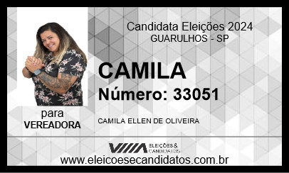 Candidato CAMILA 2024 - GUARULHOS - Eleições