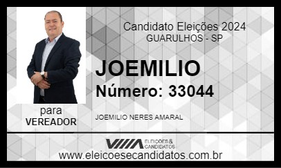 Candidato JOEMILIO 2024 - GUARULHOS - Eleições