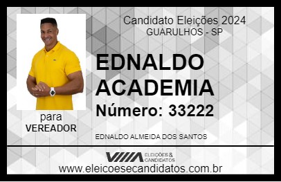 Candidato EDNALDO ACADEMIA 2024 - GUARULHOS - Eleições