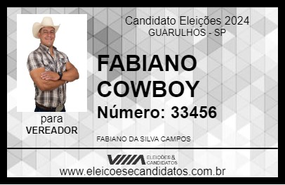 Candidato FABIANO COWBOY 2024 - GUARULHOS - Eleições