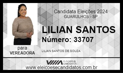 Candidato LILIAN SANTOS 2024 - GUARULHOS - Eleições