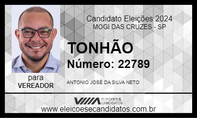 Candidato TONHÃO 2024 - MOGI DAS CRUZES - Eleições