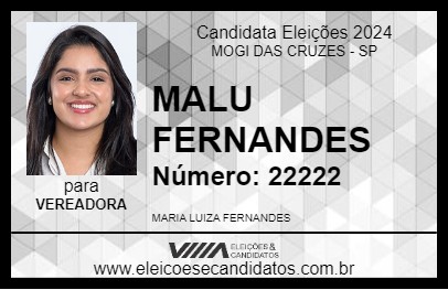 Candidato MALU FERNANDES 2024 - MOGI DAS CRUZES - Eleições