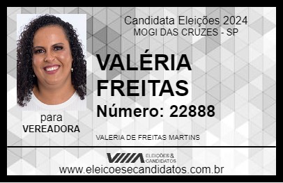 Candidato VALÉRIA FREITAS 2024 - MOGI DAS CRUZES - Eleições