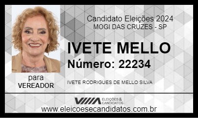 Candidato IVETE MELLO 2024 - MOGI DAS CRUZES - Eleições