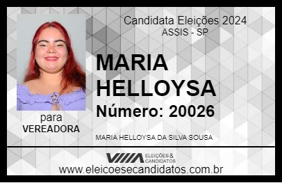 Candidato MARIA HELLOYSA 2024 - ASSIS - Eleições