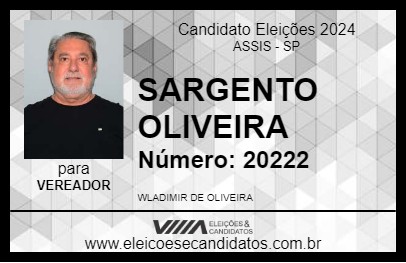 Candidato SARGENTO OLIVEIRA 2024 - ASSIS - Eleições