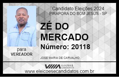 Candidato ZÉ DO MERCADO 2024 - PIRAPORA DO BOM JESUS - Eleições