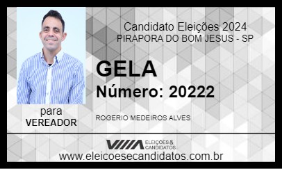 Candidato GELA 2024 - PIRAPORA DO BOM JESUS - Eleições