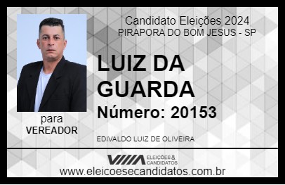 Candidato LUIZ DA GUARDA 2024 - PIRAPORA DO BOM JESUS - Eleições