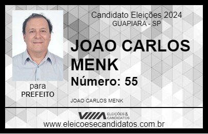 Candidato JOAO CARLOS MENK 2024 - GUAPIARA - Eleições